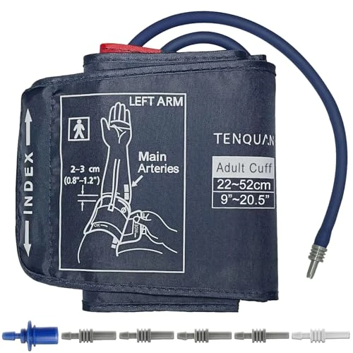 TENQUAN Bracciale Misuratore Pressione per Misuratore di Pressione 8,6"-20,5" (22-52cm) Misuratore Pressione da Braccio con Connettore, Solo Polsino per la Pressione Sanguigna Non Inclusa Macchina