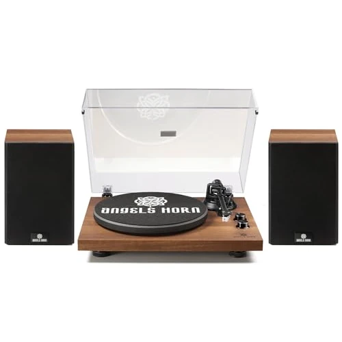 Offerta a tempo: ANGELS HORN Giradischi Vinile, Giradischi Sistema HiFi Bluetooth, Vintage Lettore Vinile con Altoparlanti da Scaffale Doppi, Preamplificatore Fono Integrato e Cartuccia Magnetica AT-3600L Legno - 34% da 299.99 € a 199.43 €
