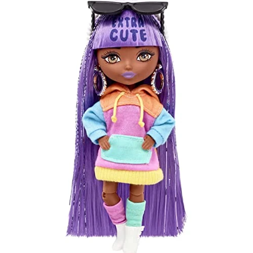 Oferta limitada: Barbie HJK66 Extra Mini Pelo Morado Muñeca pequeña, con Look Colorido, Accesorios de Moda y Soporte, Juguete +3 años, Mattel de 18.69 € a 18.69 € (ahorro 0.00%)