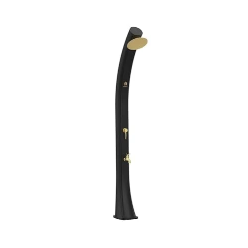 Offerta a tempo: Sined Sole XXL Doccia Solare Curva in Polietilene HD con Rubinetto e Lavapiedi Nero Serbatoio 40l Soffione Rotondo Rubinetto Lavapiedi Accessori in Metallo Colore Oro - 40% da 559.00 € a 335.40 €