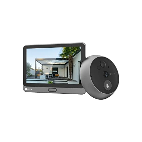 EZVIZ CP4 dzwonek do drzwi WLAN o szerokim kącie widzenia 166° z czujnikiem PIR, z kamerą 2 Mpx z ekranem 4,3 cala, akumulator 4600 mAh, rozpoznawanie osób, dwukierunkowe połączenia wideo