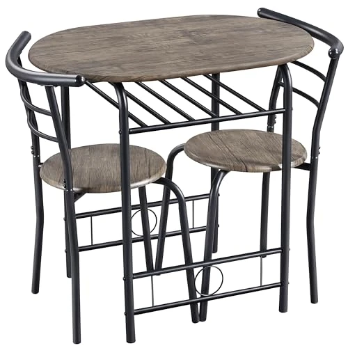 Offerta a tempo: Yaheetech Set Mobili da Bar Tavolo e 2 Sedie Sala da Pranzo Cucina Piccoli Spazi Salvaspazio — 15% da 77,99 € a 66,49 €