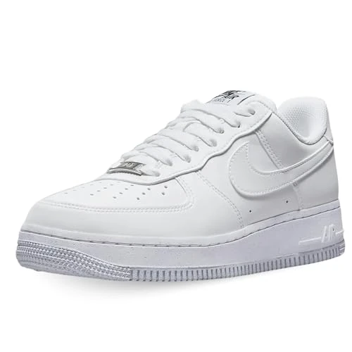 Nike Women's Air Force 1 '07 Next Nature Sneaker, White Black Metallic Silver, 8.5 UK