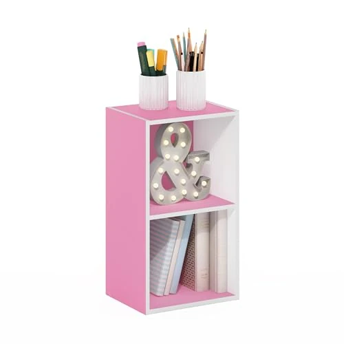 Offerta a tempo: Furinno Pasir Libreria a 2 ripiani aperti, rosa/bianco - 24% da 32.99 € a 24.99 €
