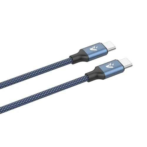 VulTech CS-NCC20BL Cavo di ricarica Type-C to Type-C in Nylon Intrecciato blu 2m 5.0A 100W, PD 5A QC 3.0, MacBook Pro/Air (M3/M4), iPad Pro/Air/Mini, iPhone 16/15 Pro/Pro Max, Samsung S24/S25 Ultra