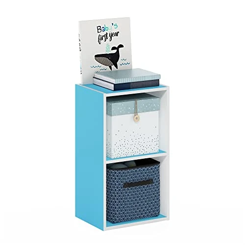 Zeitlich begrenztes Angebot: Furinno PASIR Bücherregal, modernes 2-stöckiges Bücherregal mit offenen Regalböden, 23,7 x 30,5 x 54 cm, für Wohnzimmer, Schlafzimmer, Heimbüro, Hellblau/Weiß von 32.99 € auf 30.99 € (6% Rabatt)