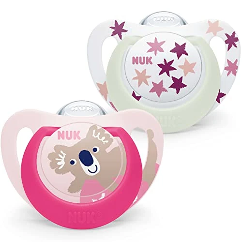 Limited offer: NUK Star Baby Dummy | 18-36 Months | Day & Night Soothers | BPA-Free Silicone | Pink Koala | 2 Count from 6.99 EUR to 6.99 EUR (save 0%)