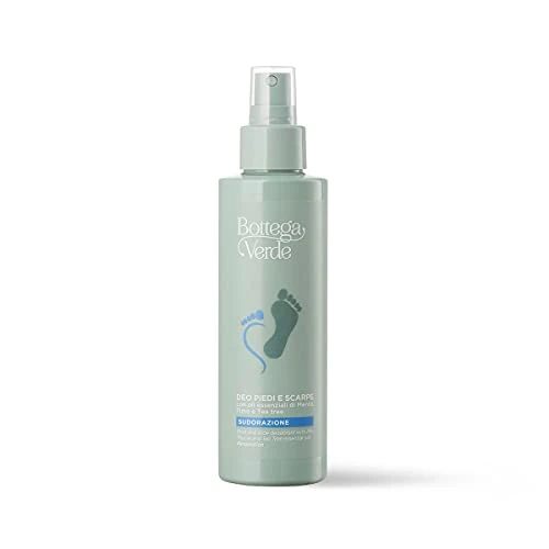 Offerta a tempo: Bottega Verde Deodorante Piedi e Scarpe, 125 ml, con Oli Essenziali di Menta, Timo e Tea Tree, Trattamento Rinfrescante e Purificante Contro Sudorazione e Cattivi Odori - 43% da 12.27 € a 6.99 €
