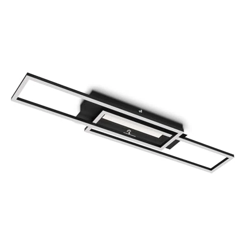 Limited-time offer: BRILONER Leuchten 3546-015 LED Ceiling Light with Middle Light, Warm White Light Colour, Separately Switchable LED Ceiling Light, Memory Function, Swivelling Living Room Lamp, Black from 60.30 £ to 60.30 £ (save 0.00%)