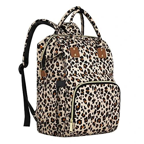 Zeitlich begrenztes Angebot: Wickeltasche, Rucksack, Multifunktions-Wickeltasche für Reisen, wasserdicht, Reise-Rucksack, Babytaschen für Jungen und Frauen, großes Fassungsvermögen, Wickeltaschen für Babygrill, Leopardenmuster von 30.02 € auf 30.02 € (0.0