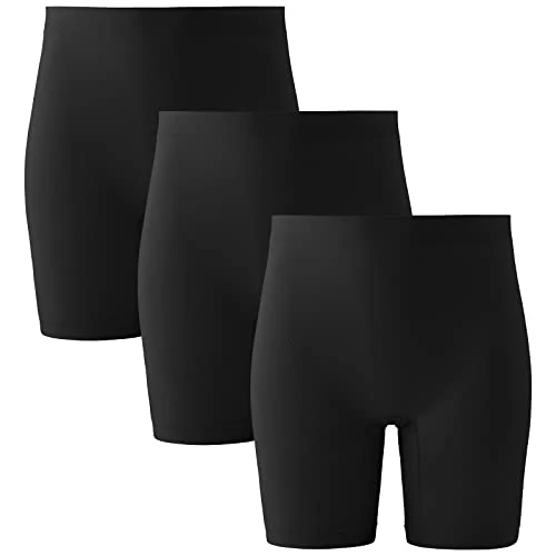 Offerta a tempo: INNERSY Pantaloncini Antisfregamento Donna Nero Leggings Corti Sottogonna Senza Cuciture Pacco da 3 (XL, 3 Nero) - 38% da 23.99 € a 14.99 €