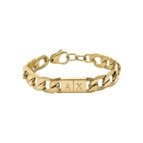 Armani Exchange Armband Für Männer, Länge: 190mm+35mm, Breite: 18mm, Höhe: 11.5mm Gold-Edelstahl-Armband, AXG0078710