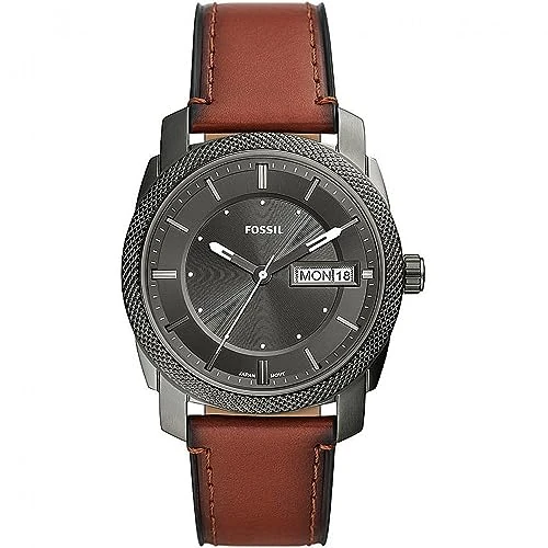 Offerta a tempo: Fossil Orologio Machine da uomo, movimento al quarzo, cassa 42 mm in acciaio inossidabile fumé con cinturino in pelle Pro-Planet, FS5900, Grigio - 50% da 159.00 € a 80.00 €
