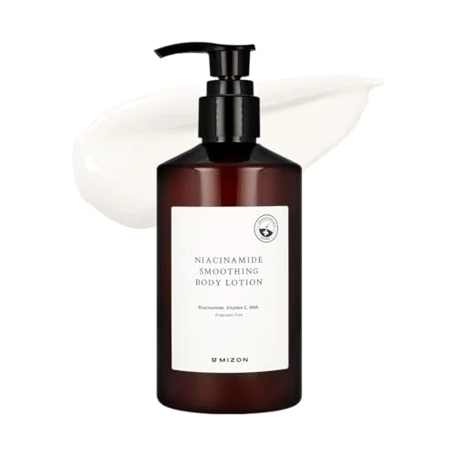 [MIZON] NIACINAMIDE SMOOTHING BODY LOTION (300ml) Korean Skincare - Body Lotion with 10% Niacinamide - AHA + Vitamin C + Hyaluronic Acid - Hydration & Gentle Exfoliation - Fragrance-Free