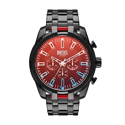 Offerta a tempo: Diesel Orologio Split da uomo, movimento cronografo, cassa in acciaio inossidabile nero da 51 mm con bracciale in acciaio inossidabile, DZ4589 - 0% da 159.50 € a 159.50 €