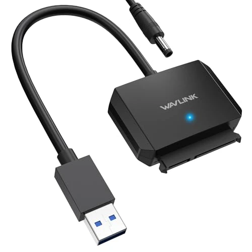 Tijdelijke aanbieding: WAVLINK USB 3.0 naar SATA III harde-schijfadapterkabel, externe harde-schijf aansluiting voor 2,5”/3,5” HDD/SSD, SATA naar USB A 5 Gbps-converter, inclusief netadapter van 19.99 € naar 19.99 € (0.00% korting)