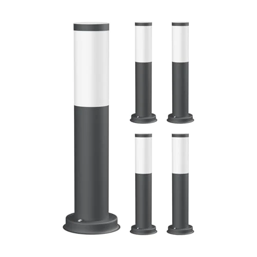 Oferta limitada: ledscom.de 5 farolas de camino/balizas PORU para exterior, IP44, 39 cm, antracita, 1 casquillo E27 de máx. 40 W de 89.75 € a 89.75 € (ahorro 0.00%)