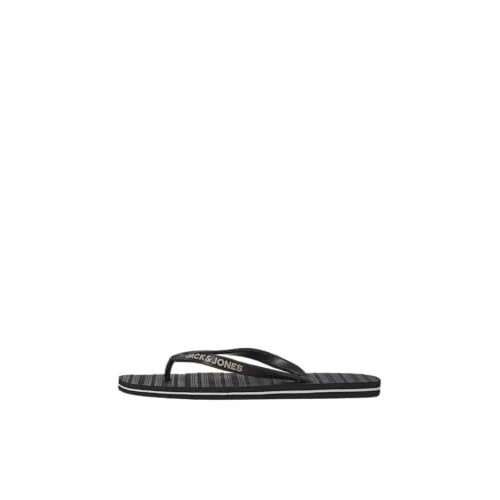 Limited-time offer: JACK & JONES Mens Basic Eva Flip Flops Summer Beach Logo Sandals Toe Post Slippers (Black 6-7) from 10.00 £ to 10.00 £ (save 0.00%)