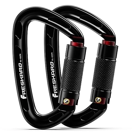 Oferta limitada: 2Piezas Mosquetones Escalada 25kN, Mosqueton Llavero, Carabiner Clip Homologado, Mosqueton Ligero Aluminio Seguro, Seguridad Pequeño, Cierre Automatico, Alta Resistencia, Grande, Negro de 21.99 € a 21.99 € (ahorro 0.00%)