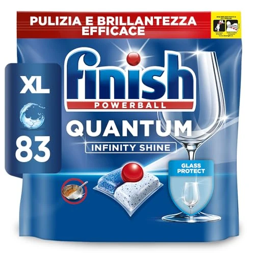 Offerta a tempo: Finish Quantum Infinity Shine Pastiglie Lavastoviglie, 83 Capsule Lavastoviglie, Pastiglie per Lavastoviglie per una Pulizia Profonda e Stoviglie Brillanti - 40% da 26.99 € a 16.14 €