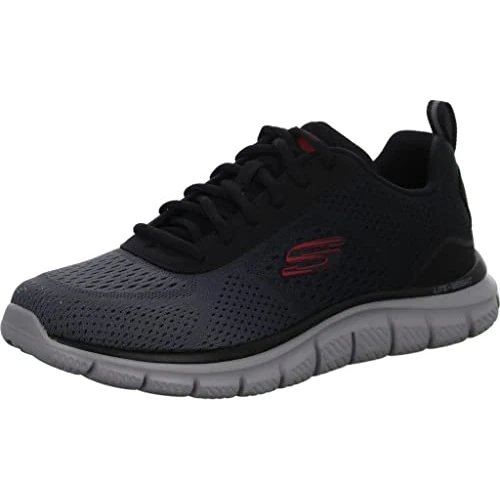Skechers Track-Ripkent Hombre Scarpe da ginnastica, Black Mesh Charcoal Trim, 46 EU