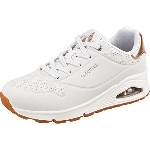 Zeitlich begrenztes Angebot: Skechers Damen Uno Golden Air Turnschuhe, White Durabuck/Mesh Trim, 36 EU von 89.95 € auf 55.99 € (38% Rabatt)