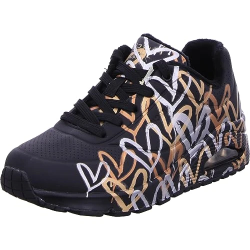 Limited-time offer: Skechers Women's Uno Metallic Love Sneaker, Black and Multi Metallic Heart Print Durabuck, 2.5 UK from 94.00 GBP to 78.99 GBP (save 16%)