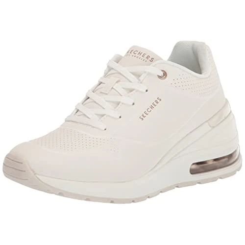 Skechers Femme Million Elevated AIR Sneakers, White, 36 EU