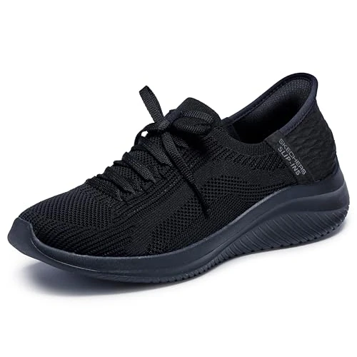 Skechers Femme Ultra Flex 3.0 Brilliant Path Sneakers,Sports Shoes, Black Knit/Trim, 41 EU