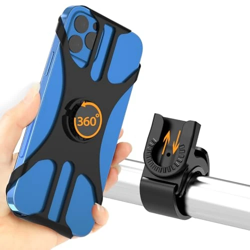 Offerta a tempo: Rouclo Porta Cellulare Bici, Universale Supporto Smartphone per Bici 360° Rotabile, Staccabile Telefono Porta per MTB Moto Bicicletta Compatibile con iPhone 17/16/15/14, Smartphone 4.5"-7.0" (Nero-4) - 10% da 11.49 € a 10.37 €