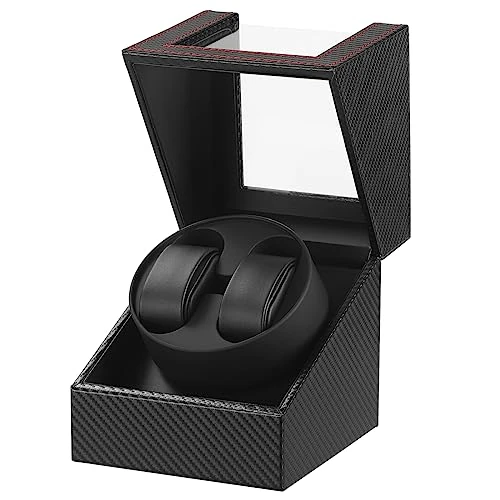 Offerta a tempo: Scatola Carica Orologio Automatische Uhrenbeweger Box PU Leder Uhrengehäuse mit leisem Motor Batteriebetrieb oder Netzteil für Automatikuhren (Faser aus Kohlenstoff PU-DGW) - 0.00% da 46.99 € a 46.99 €