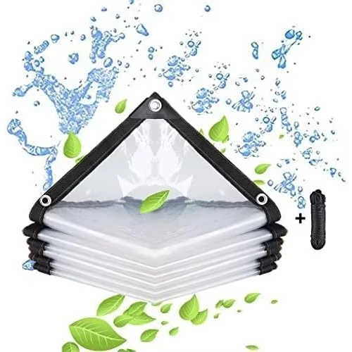 Begrenztes Angebot: Plane Wasserdicht Transparent Mit öSen,Mehrzweck Durchsichtige Plane,Abdeckplane Durchsichtig wasserdichte,für den Außenbereich einsetzbar Regenschutz Windschutz,mit Bindeseil,2x5m von 34.99 EUR auf 33.24 EUR (Rabatt 5%)