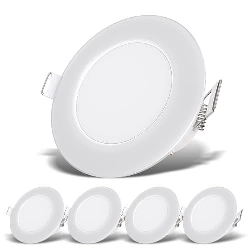 Tijdelijke aanbieding: B.K.Licht I set van 5 LED badkamer inbouwspots wit I IP65 waterdicht I ultraplat 30 mm I Ø68 mm gatboring I Ø86 mm I wit I 5 x 3W LED boards I 5x 350 lumen I neutraal witte lichtkleur I badkamer inbouwspots van 20.33 € naar 19.79 € 