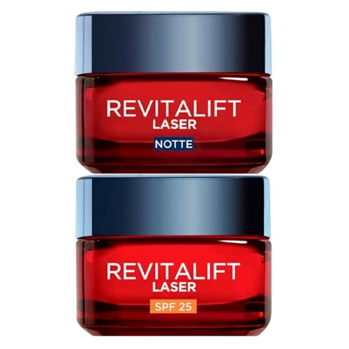 Offerta a tempo: L'Oréal Paris Revitalift Laser Crema Giorno e Notte, 2 Anti-Età da 50ml - 6% da 31.99 € a 30.19 €