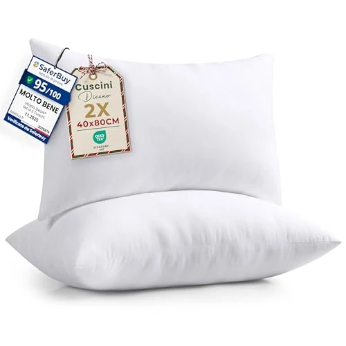 Utopia Bedding Cushion Inner Pads (Pack of 2) - Pillow Inserts - Hollowfibre Square Cushion Stuffer (40x80 cm (Pack of 2), White, 2)