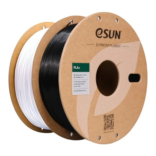 Offre limitee: eSUN PLA+ Filament 1.75mm, Renforcé Ténacité Filament PLA Plus, Précision Dimensionnelle +/- 0.03mm, 1KG par Bobine, 2 Bobines pour Imprimante 3D, Blanc Froid et Noir de 49.99 EUR a 49.99 EUR (economie 0%)