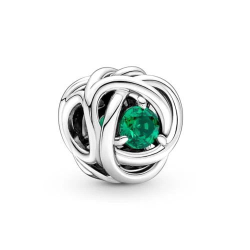 Limitiertes Angebot: PANDORA Mai Geburtsstein Royalgrüner Ewigkeitskreis Charm aus Sterling-Silber mit Kristallen, 790065C08 von 39.00 EUR auf 39.00 EUR (Spare 0%)