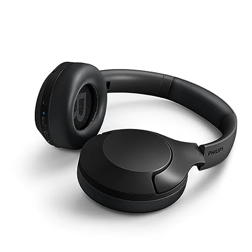 Philips Audio TAH8506BK Over-Ear Wireless Active Noise Cancelling Pro Headphones | Offer Bluetooth 2 Device Multipoint Connectivity | Slim & Flat Folding Design | Deep Bass | 60 Hours Playtime