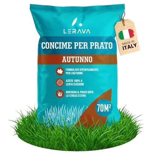 Oferta limitada: LERAVA® Abono cesped Otoño (70 m²) – Fertilizante de Liberación Lenta con 100% Nitrógeno – Recupera el Césped tras el Verano – Mejora Color y Densidad del Prato Verde de 19.97 € a 19.97 € (ahorro 0.00%)
