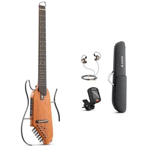 Offre limitee: Donner HUSH-I Guitare de voyage – Guitare acoustique-électrique portable, ultra légère et silencieuse, corps en acajou avec cadres amovibles, sac de transport et accessoires de 299.99 EUR a 206.99 EUR (economie 31%)