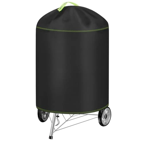 Kettle BBQ Cover, Waterproof Round Barbecue Cover, 420D Oxford Fabric Charcoal BBQ Cover, 77 x 90CM, UV-Resistant Outdoor Barbecue Cover