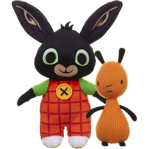 Bing - Peluche rappresentante Bing 25 Cm Con Flop, Coppia Di Morbidi Personaggi, Giochi Preziosi, Pupazzi per Bambini e Neonati, 0+ mesi