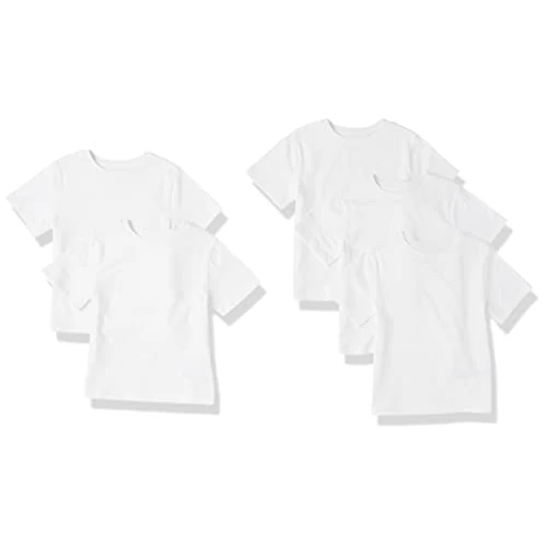 Limited-time offer: Amazon Essentials Boys' Short-Sleeve T-Shirts, Pack of 5, White, X-Large from 24.22 £ to 24.22 £ (save 0.00%)