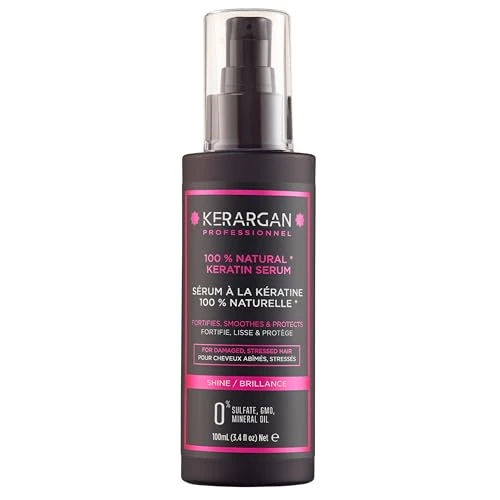 Offerta a tempo: Kerargan - Siero Capillare Ultra Riparatore alla Cheratina per Capelli Danneggiati - Protettivo, Lisciante - Oli Naturali di Ricino, Macadamia, Argan - Senza Solfati, OGM, Oli Minerali - 100ml - 8% da 22.95 € a 21.21 €