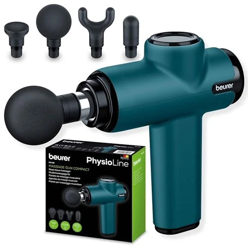 Zeitlich begrenztes Angebot: Beurer MG 99 Massagepistole, handliche Massage Gun mit 4 Aufsätzen, kraftvolle Triggerpunktmassage, Lockerung von Verspannungen, kompaktes Muskelmassagegerät mit 5 Intensitätsstufen & Akku von 52.94 € auf 52.94 € (0.00% Rabatt