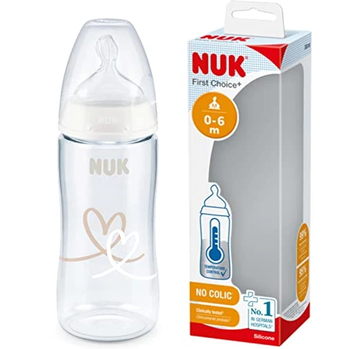 Limited-time offer: NUK First Choice+ Bottle | 0-6 Months | Temperature Control | Silicone Teat | Anti-Colic Valve | BPA Free | 300ml from 15.64 GBP to 15.64 GBP (save 0%)