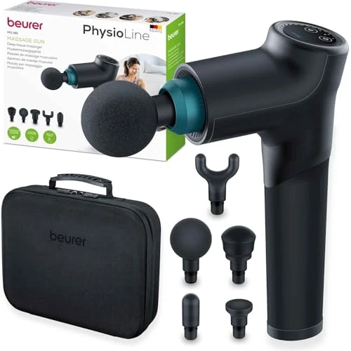 Oferta ograniczona: Beurer MG 185 Pistolet do masażu, pistolet do masażu z 5 nasadkami, mocny masaż punktów spustowych, rozluźnienie napięć, masażer mięśni z 9 poziomami intensywności, z akumulatorem z 351.46 PLN na 351.46 PLN (zniżka 0%)