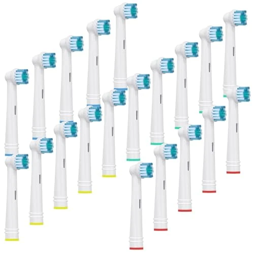 Offerta a tempo: Testine di ricambio per spazzolini - Testine Spazzolino Elettrico Compatibili con Oral B Vitality, Precision Clean，Advance Power, Sensitive, Genius Series e Altri Modelli - Di Kisstta (20) - 10% da 7.99 € a 7.21 €
