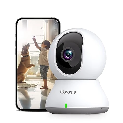 blurams Pet Camera 2K, Indoor Camera, Dog Camera, 360° Home Security Camera, Night Vision, Motion Tracking, 2-Way Talk, Cloud&SD, APP Control, Works with Alexa