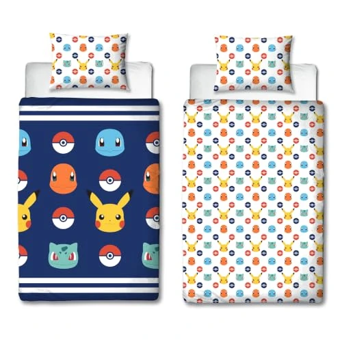 Oferta limitada: Juego de Funda de edredón con Licencia Oficial de Pokemon, Juego de Cama Reversible de 2 Caras con Funda de Almohada a Juego, Juego de Cama Individual de Character World Brands de 23.99 € a 23.99 € (ahorro 0.00%)
